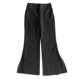 Spanx Perfect Pant Black Ponte Split Side Flare Leg Goth Minimal Pull On Trouser